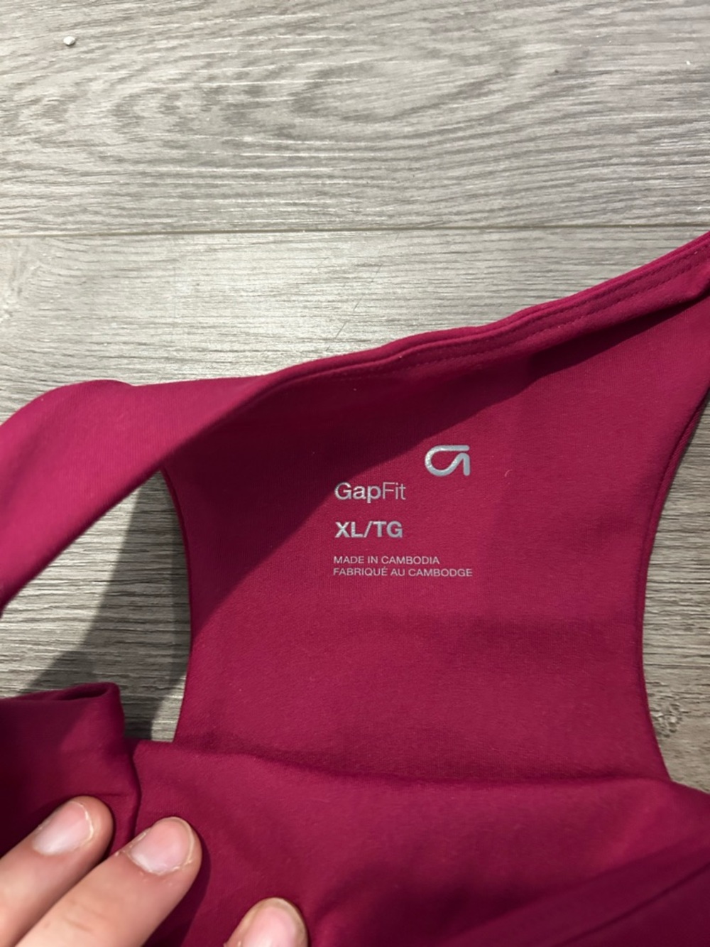 GAP Red and Navy Ribbed Racerback Crop Tops - Picture 2 of 3